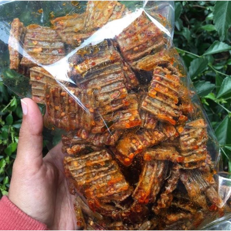 

Kerupuk Jeungkol extra pedas hot jeletot isi250 geram