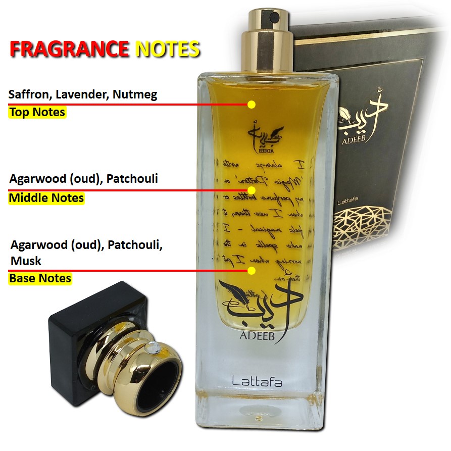 Parfum Arab Parfum Pria dan Wanita Lattafa Adeeb 100ml Eau De Parfum Minyak Wangi Arabian Oud