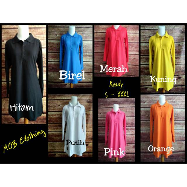 {PART 1} Kaos Krah Polo pique Muslimah Panjang Busui friendly tunik muslimah belah samping cocok untuk olah raga harian maupun formal