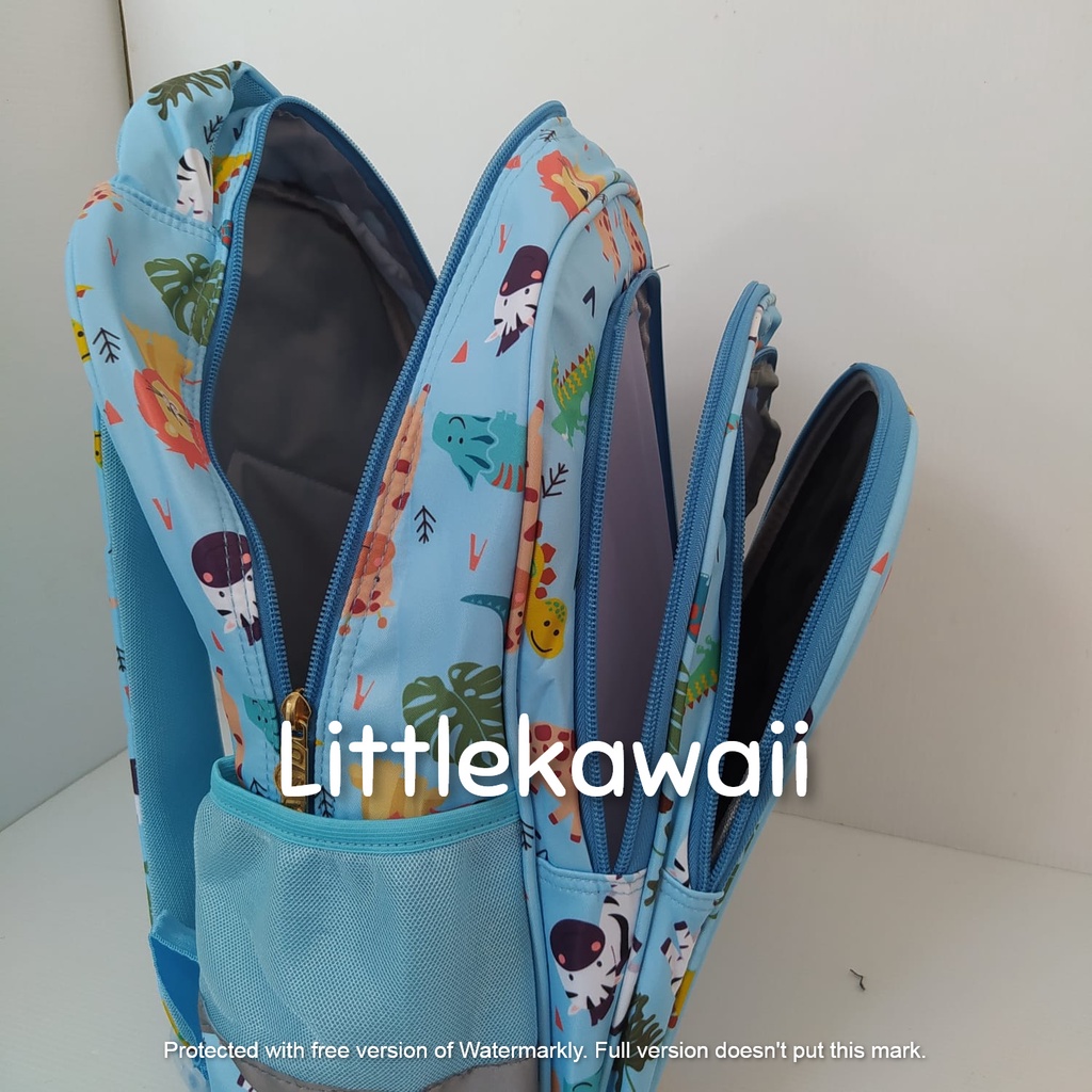 LK/Tas Ransel Sekolah Anak Embos Hardcase Frozen Unicorn Superhero 2 Kantong PAUD TK SD Import