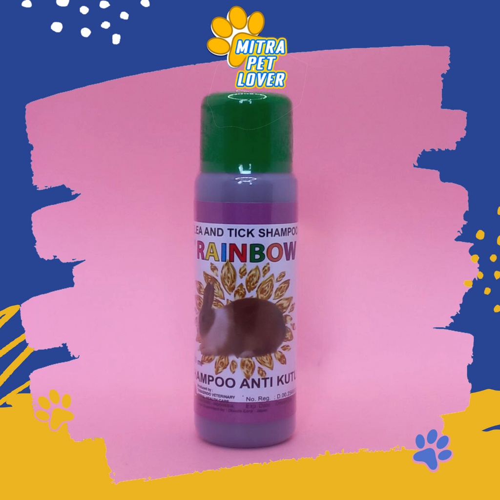 SHAMPO ANTI KUTU KELINCI - RAINBOW SHAMPOO KELINCI 125 ML ORIGINAL - SAMPO RABBIT BULU HALUS BERSIH WANGI HARUM LEMBUT AMAN - MURAH GARANSI ASLI KUALITAS - PET ANIMAL TAMASINDO OBAT KESEHATAN &amp; VITAMIN TERNAK HEWAN BINATANG PELIHARAAN MITRAPETLOVER