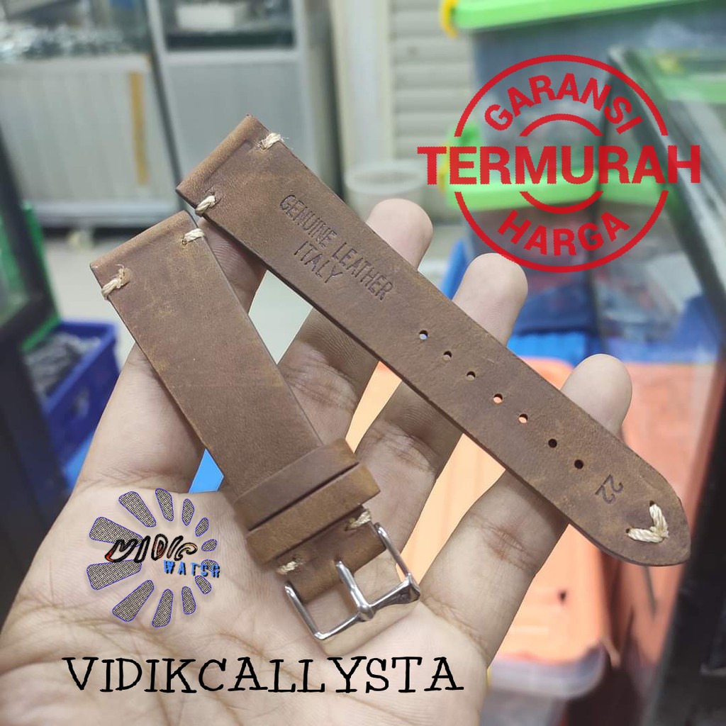 STRAP TALI KULIT LEATHER ASLI JAM TANGAN ZORRO 20MM 22MM BROWN 20 22