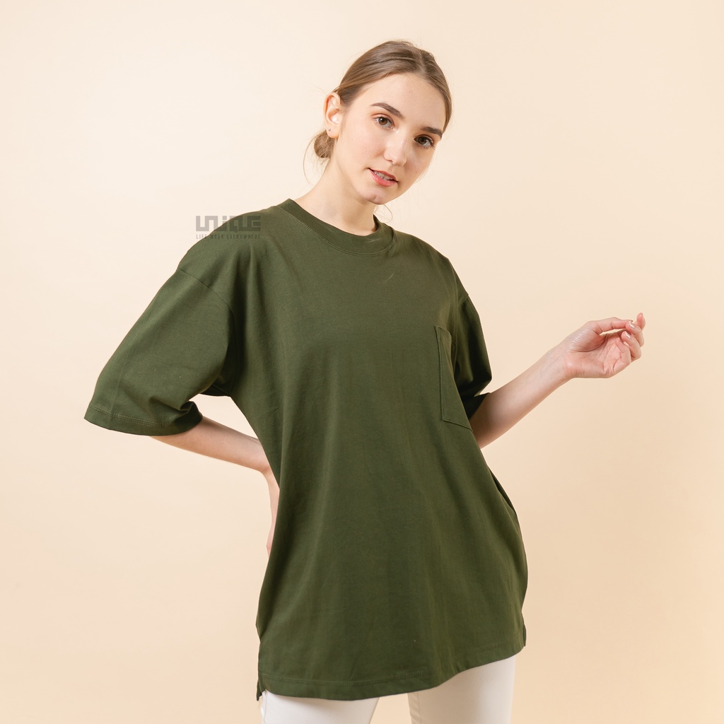 UNIQUE - (Pocket Series) Kaos Oversize Pocket Green Zelena