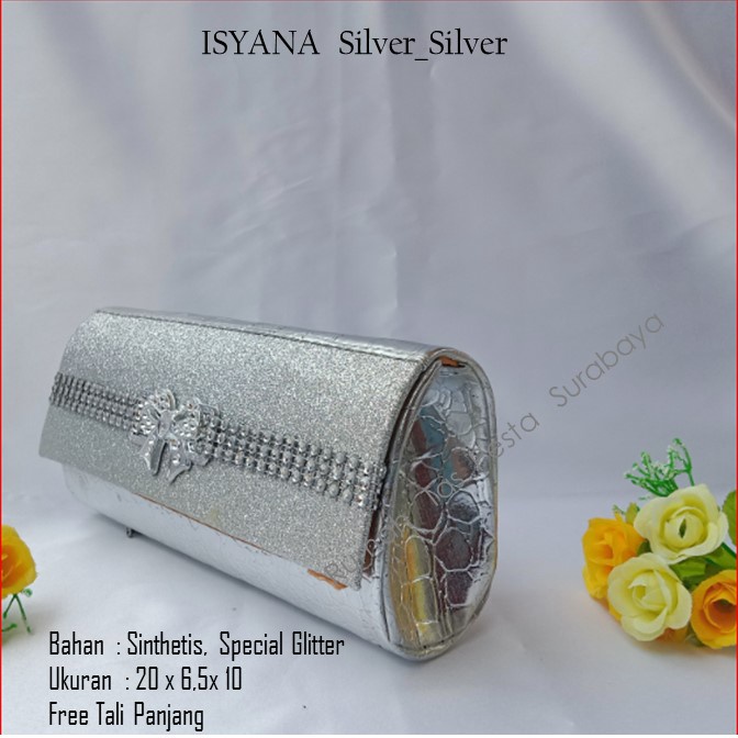 Tas Slempang,Tas Etnik,Tas Kekinian,ISYANA  Garis Tengah Silver