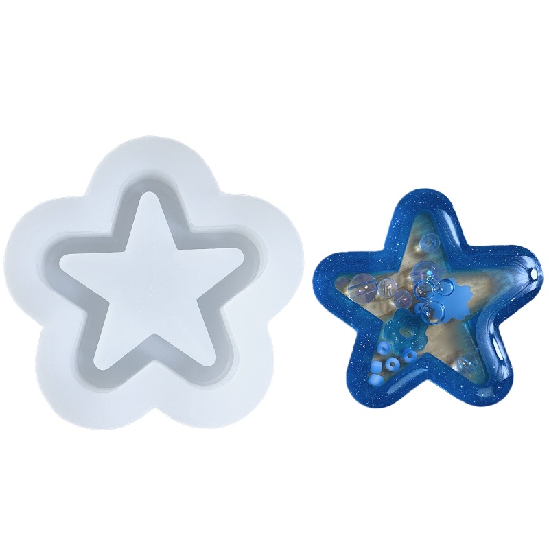 Siy Cetakan Epoxy Resin Bentuk Bintang Bahan Silikon Untuk Dekorasi Gantungan Kunci Diy