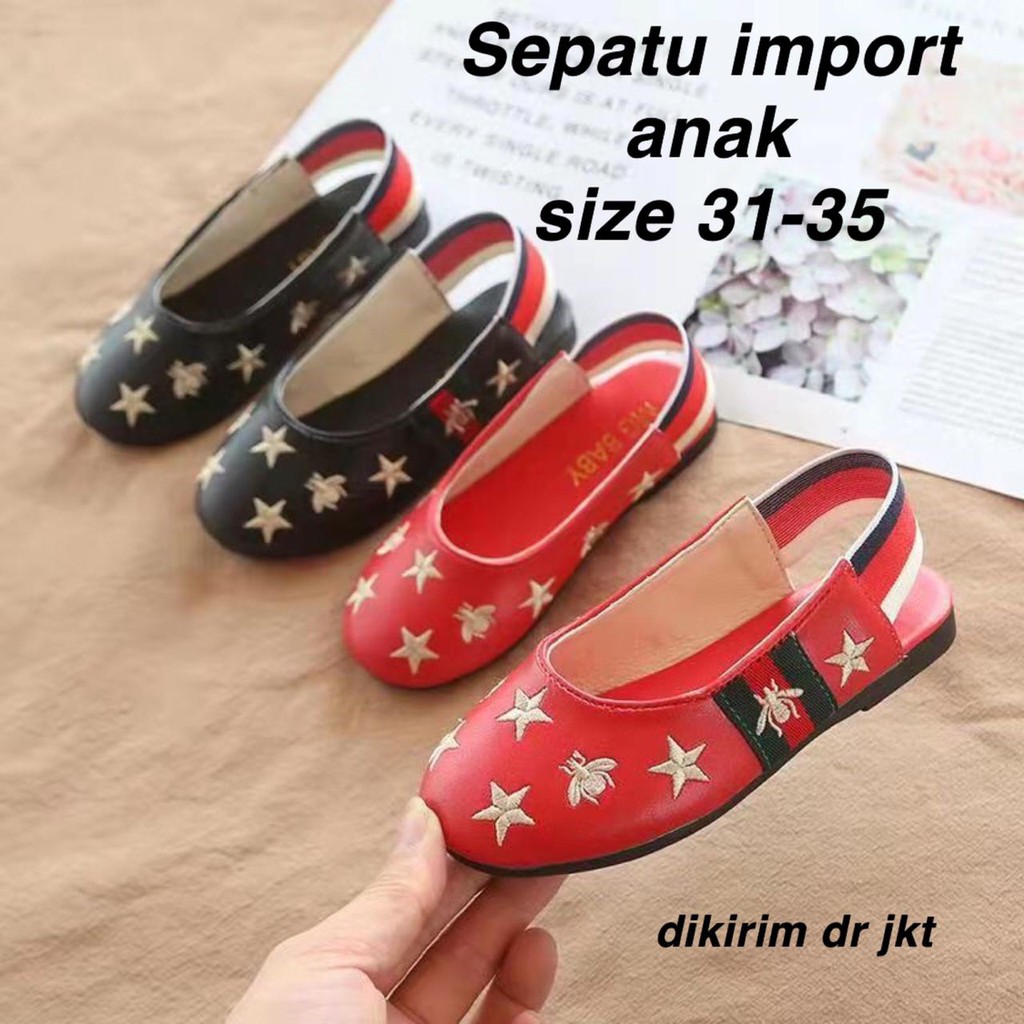 (LOLI-JKT)SP-925 SEPATU CEWEK ANAK CEWEK BORDIR/FLATSHOES ANAK CEWEK 31-35