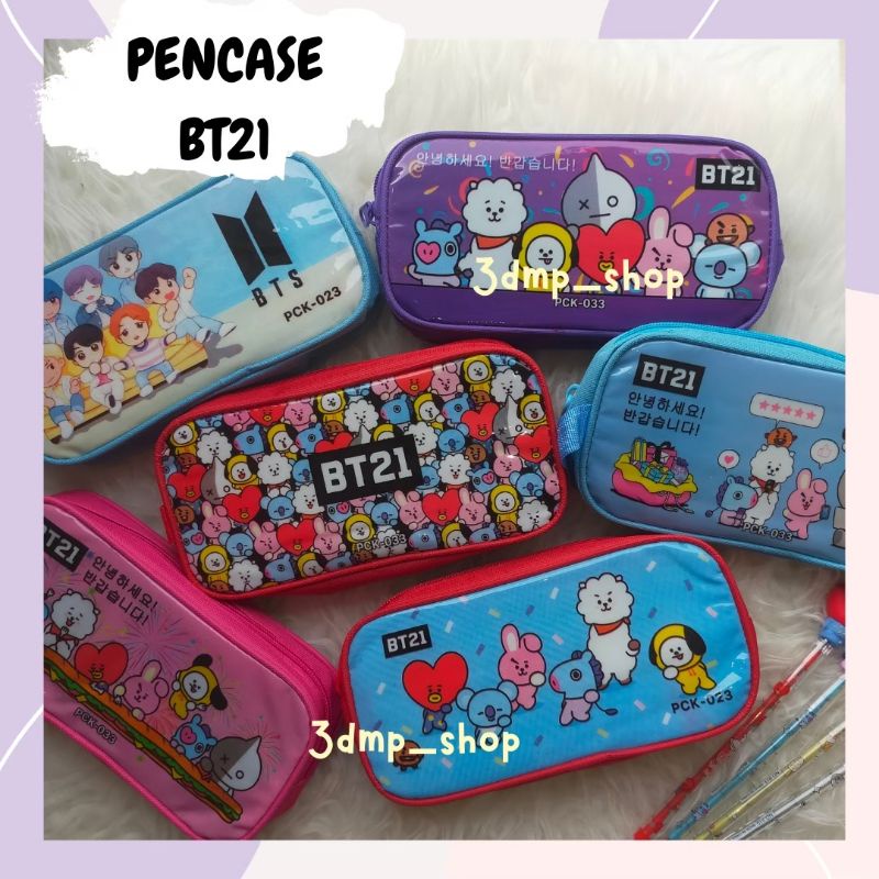 Pencase tempat kotak pensil BTS BT21 KPOP bts world