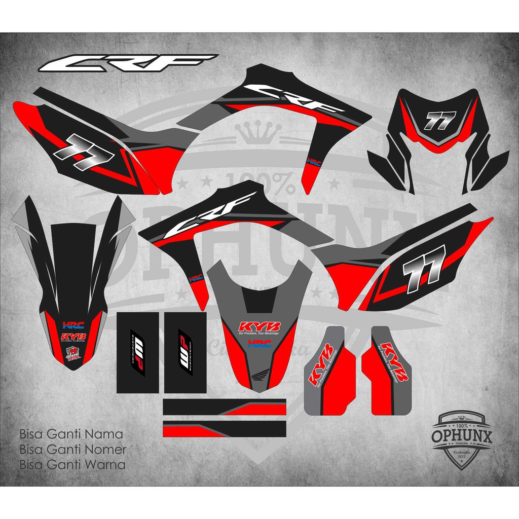 Stiker Decal Honda CRF 150 L Custom 77 Full Body Sticker Custom