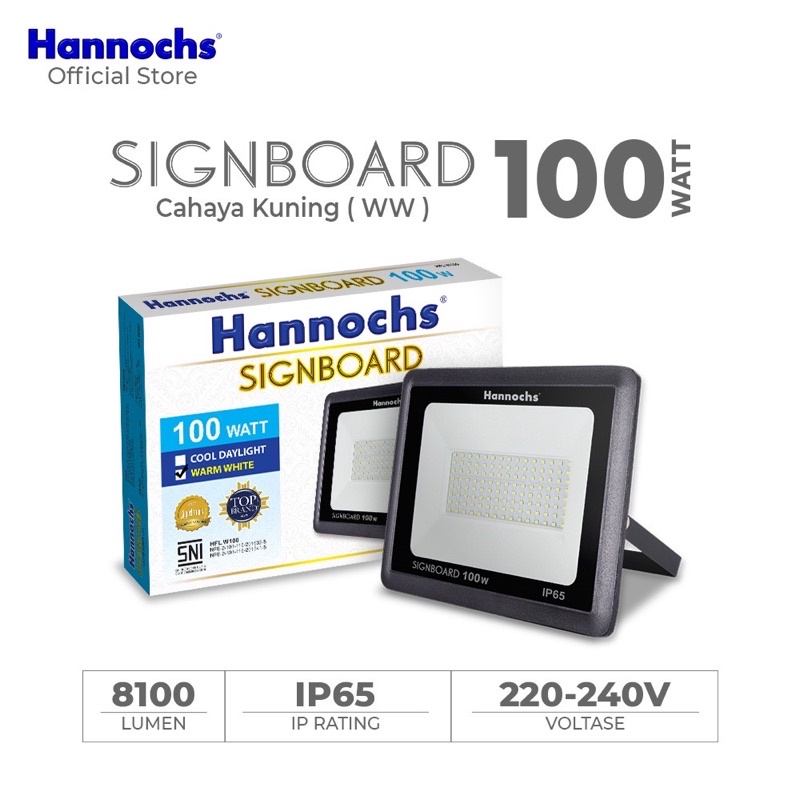 Hannochs Signboard LED Flood Light 100w, 150w, 200w Lampu Sorot