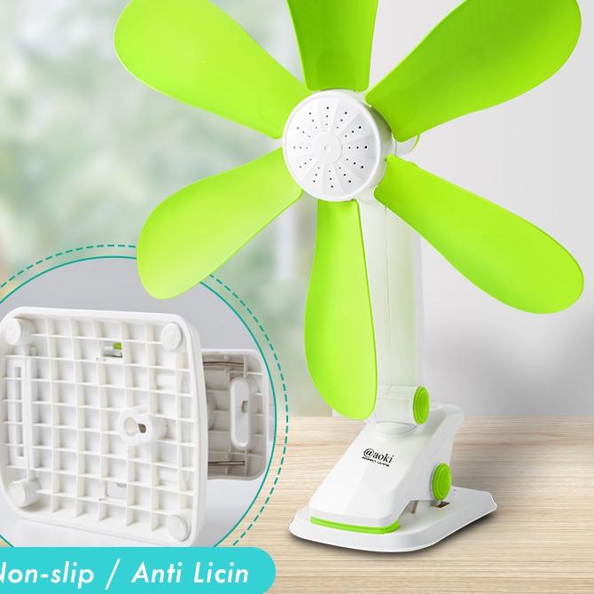 ➪ AOKI Kipas angin jepit eva lentur adem tempel dinding 380mm ♠