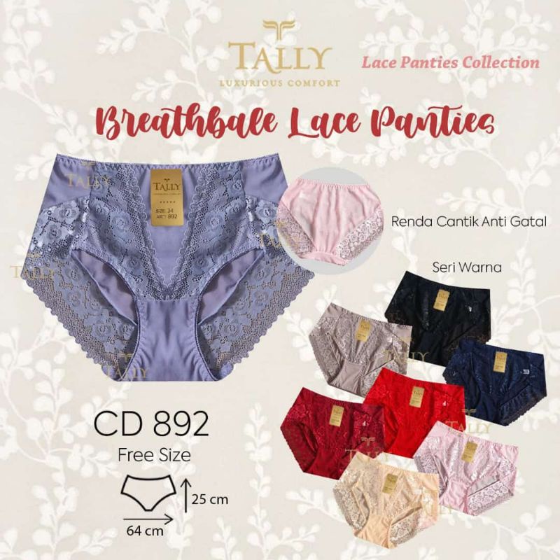CD RENDA TALLY 892 CELANA DALAM WANITA LACE BROKAT - BUNGALILY