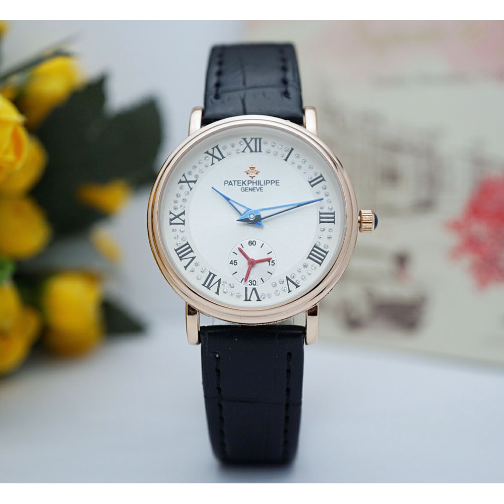 Jam Tangan Wanita Patek Philippe Chrono Second Tali Kulit