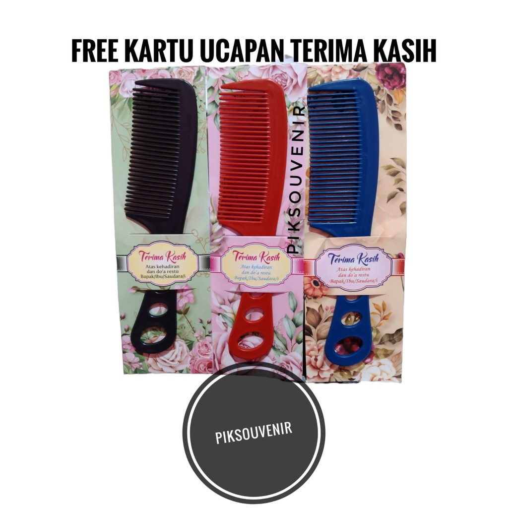 Souvenir 100 Pcs Sisir ukuran 17,5 cm Kemasan Alas dan Plastik Souvenir Pernikahan Murah