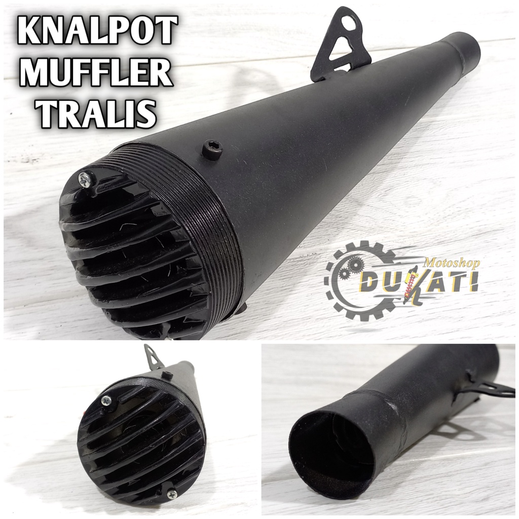 Knalpot Japstyle Muffler Tralis Hitam