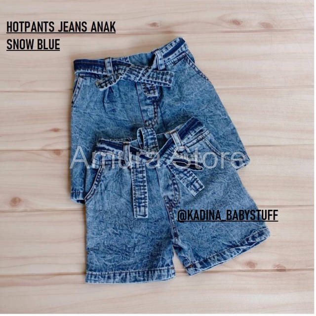 HOTPANTS JEANS SNOW BLUE ANAK / HOTPANT ANAK MICKY MOUSE LOL UNICORN LED/ KAOS ANAK PEREMPUAN