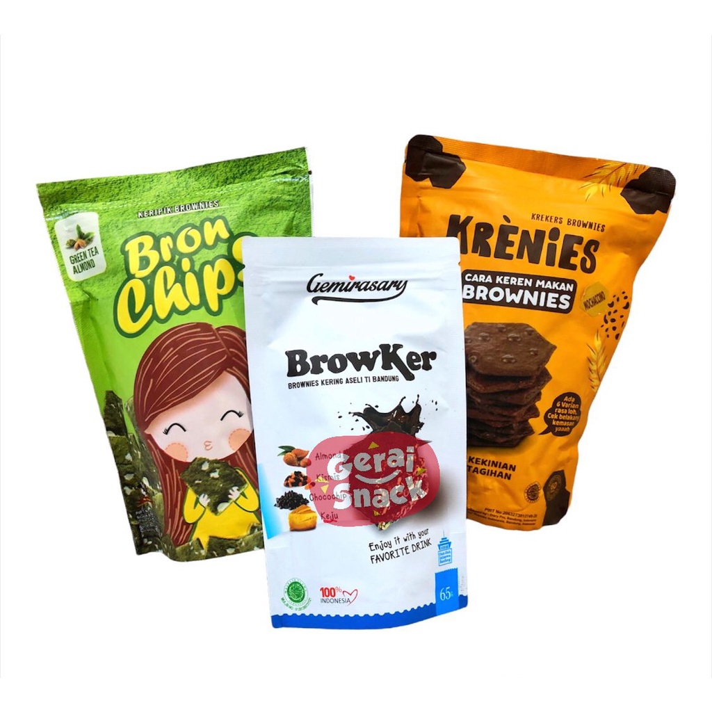 Bundling 3 - Krenies - Browker - Bron Chips Brownies Kering Random Rasa