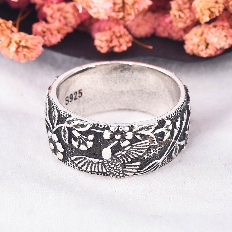 Vintage Silver Black Personalized &amp; Creative Ring