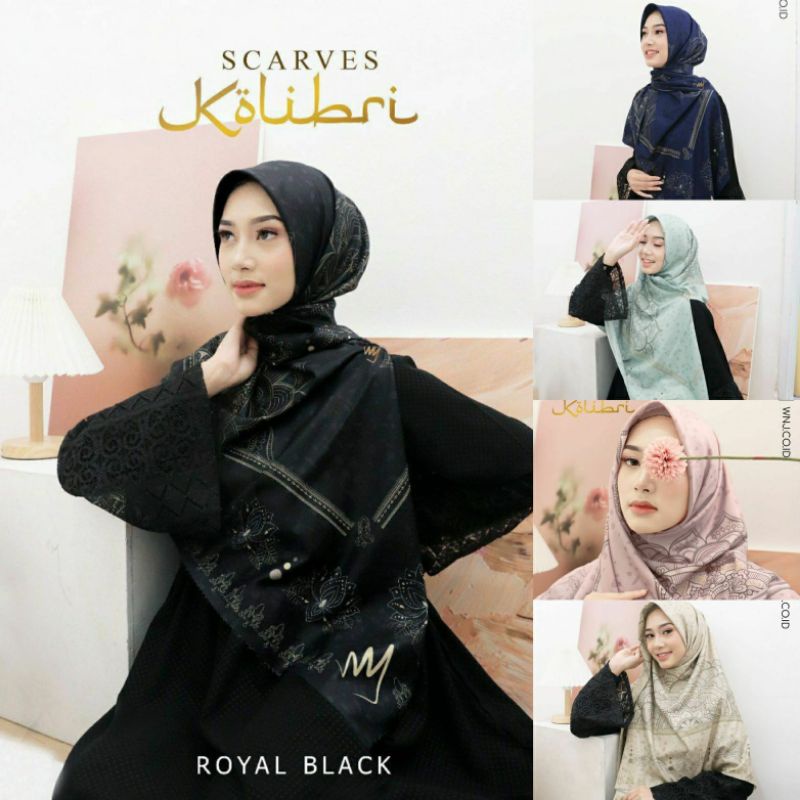 SCARVES KOLIBRI BY WANOJA/Hijab Segiempat Exclusif/BAHAN VOAL Ultrashinr Silk/Lembut Tidak Licin,mud