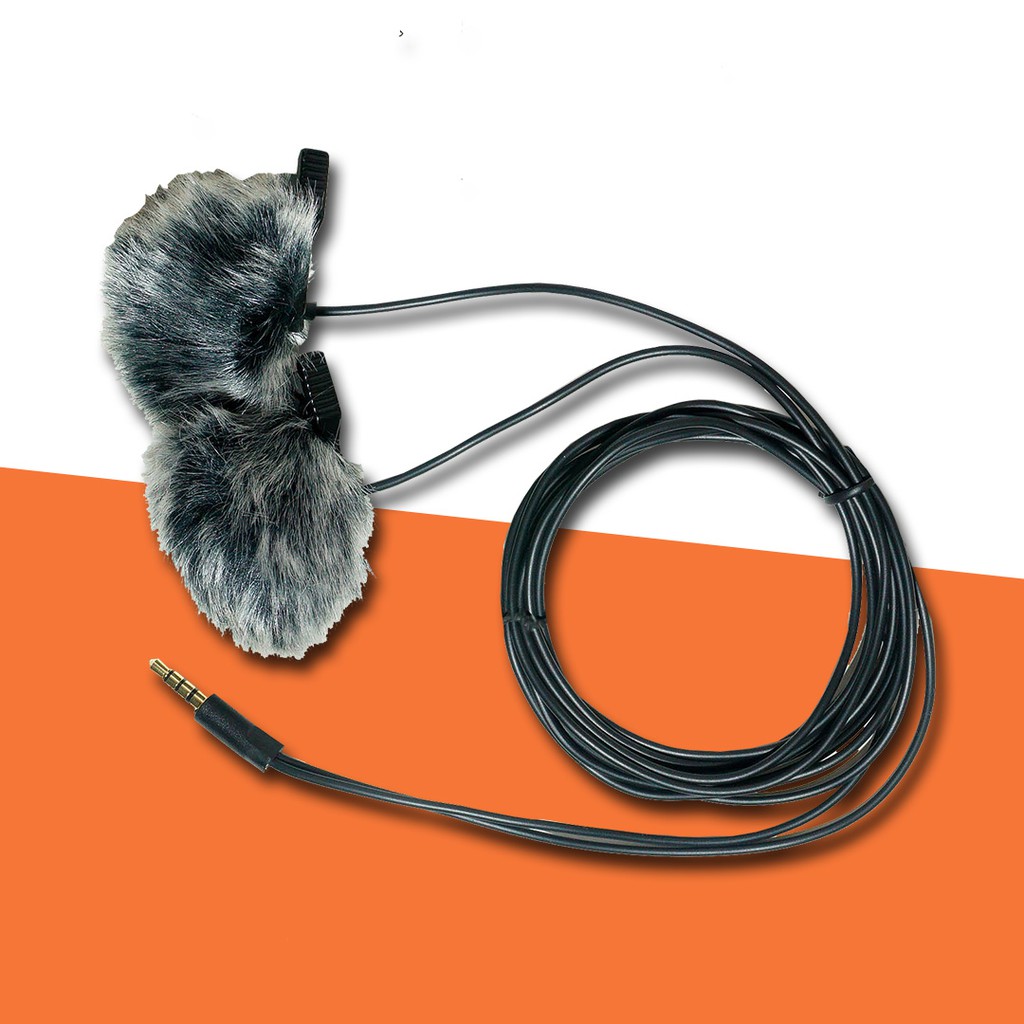 Microphone Clip On Lavalier Condenser Dual Head // Dual Headed Clip On Mic Pro PF 02