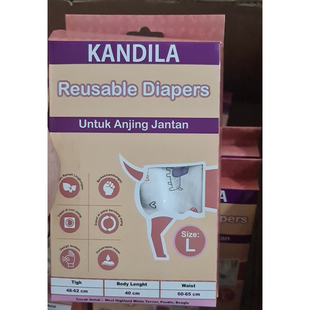 Kandila Reusable Diapers Pampers Popok Anjing Bisa Dicuci Betina Jantan