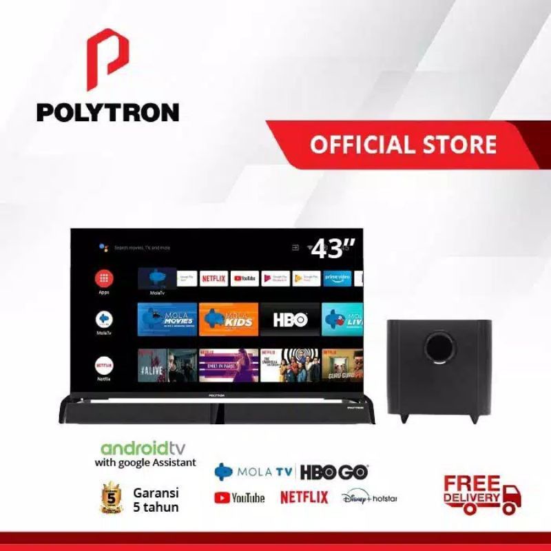 POLYTRON SMART Androidtv with Soundbar 43 PLD 43BAG9953