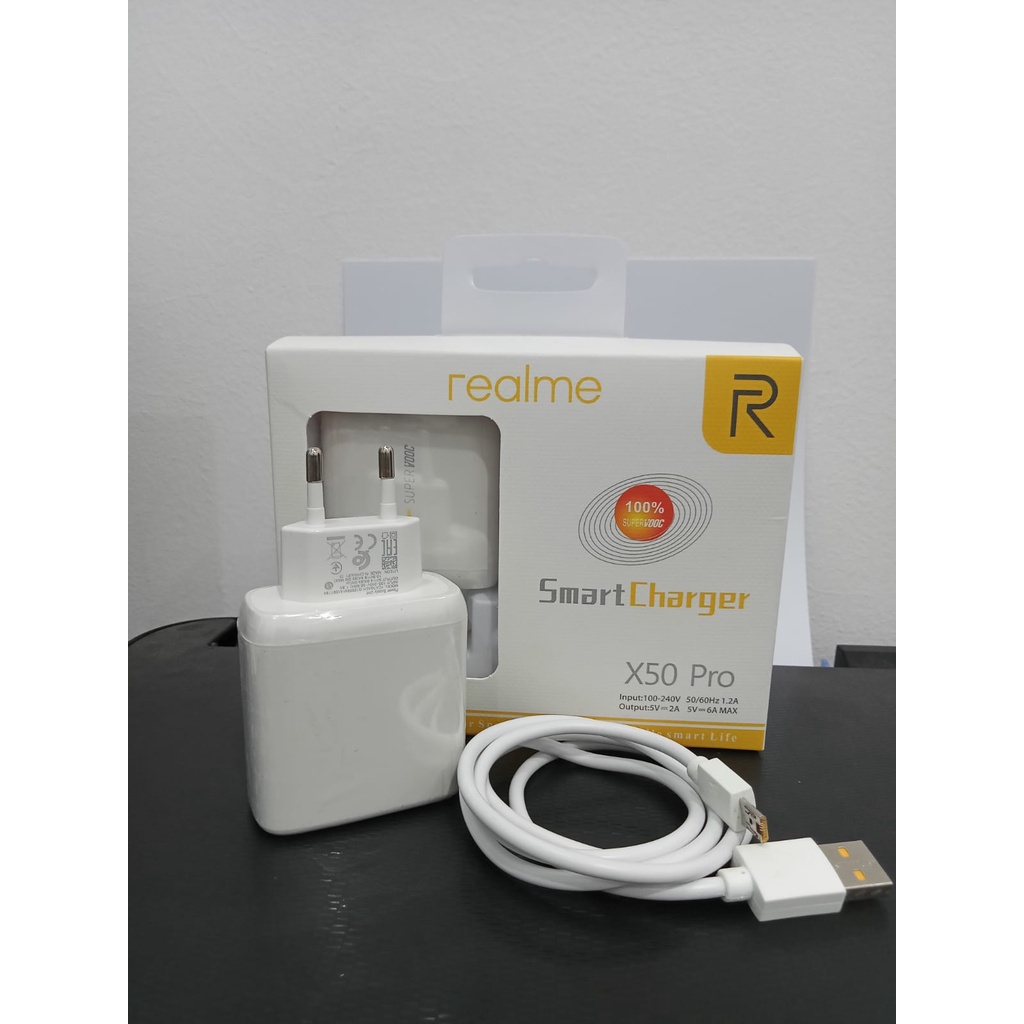 Smart Charger Realme X50 Pro Type C Fast Charging Original 100% Super Fast Charging