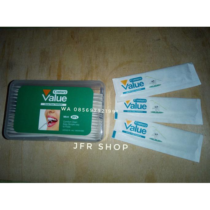Century benang gigi dan tusuk gigi dental floss toothpick Mint 20 pcs