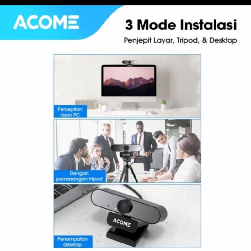 ACOME AWC11 Webcam 1080 HD USB Camera Microphone 360 Noice Reduction