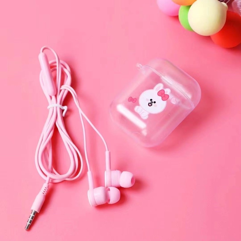[ XY-58 ] Set Headset Earphone Lovely earphone Cartoon cute    /Wadah  penyimpanan Earphone Karakter cartoon cute