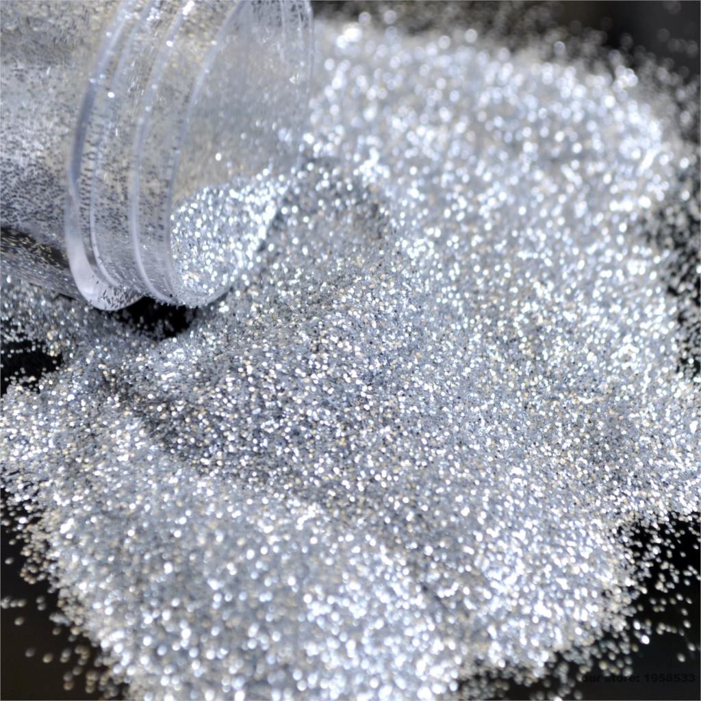 

Hightlight Warna Silver 0.2mm Bubuk Debu Acrylic Kuku Art Glitter Tips Deco Gel UV Polandia Nail