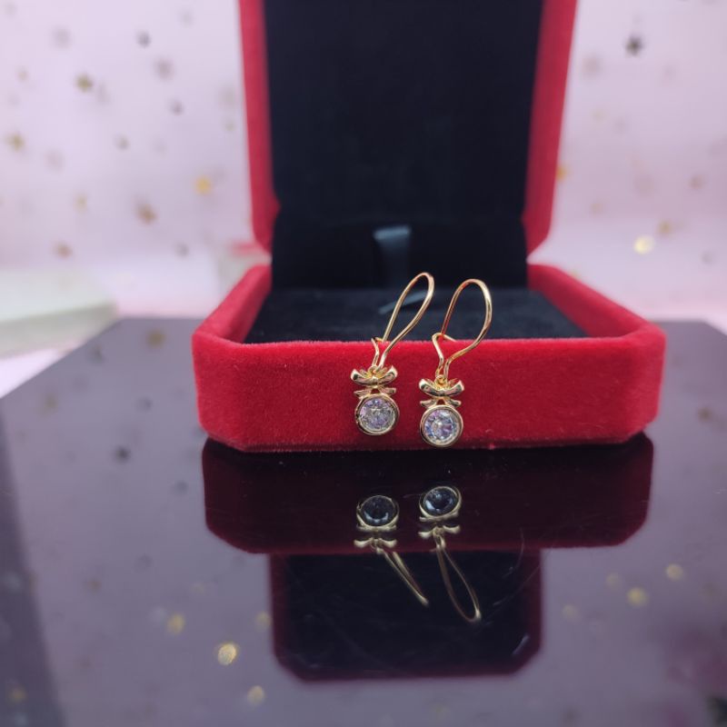 anting dewasa permata 1 pita  jurai yaxiya lapis emas anti karat