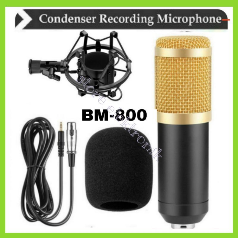 TaffSTUDIO Mikrofon Kondenser Studio dengan Shock Proof Mount-BM-800