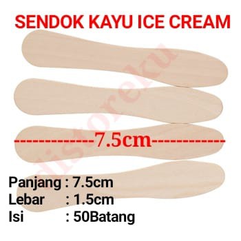 50pcs SENDOK GAGANG KAYU ES KRIM SPOON ICE CREAM KAYU ES CRIM