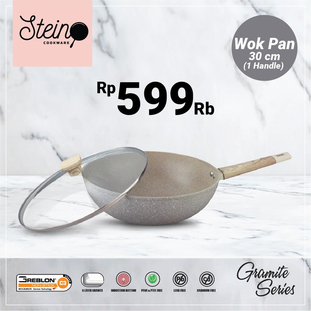 STEIN COOKWARE WOK PAN 30CM / PERALATAN MEMASAK / ALAT MASAK