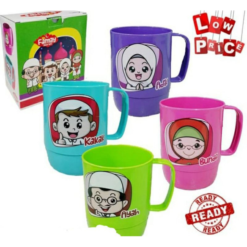 glas mug family 4pc