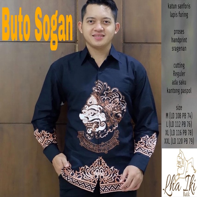 KEMEJA BATIK LENGAN PANJANG BUTO SOGAN