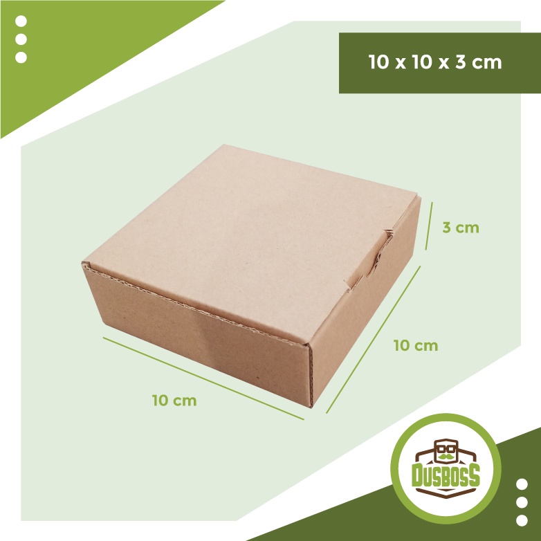 

Kardus Karton Uk. 10x10x3 - Diecut - kotak aksesoris/multifungsi/kue/dll
