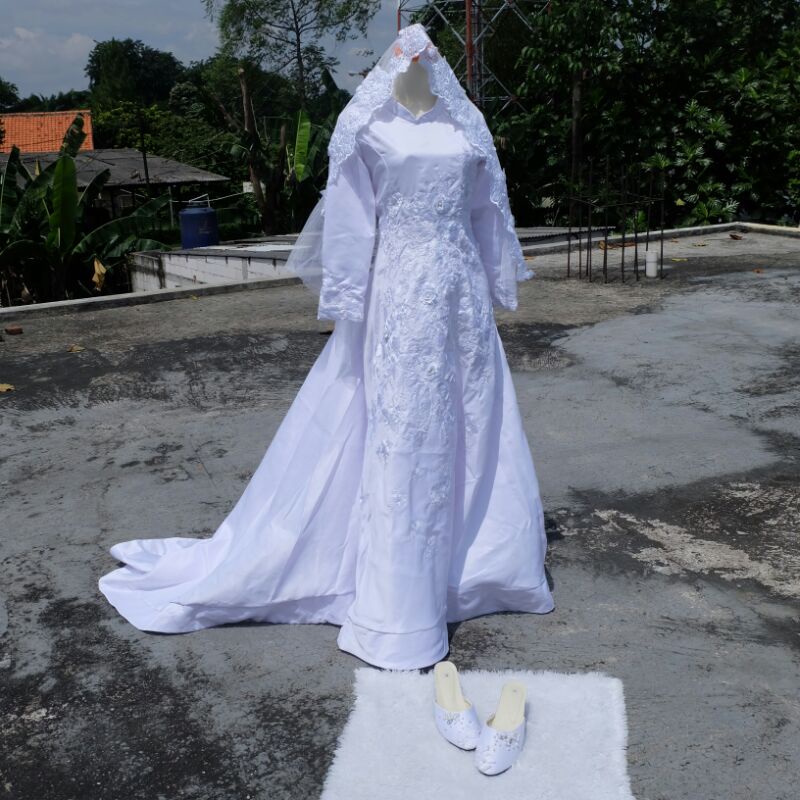 sewa gaun pengantin muslimah syari harga terjangkau