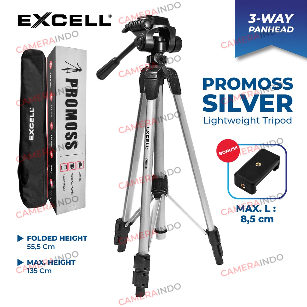 READY Tripod excell promoss plus holder HP kamera DSLR dan Tas DSFREWQ