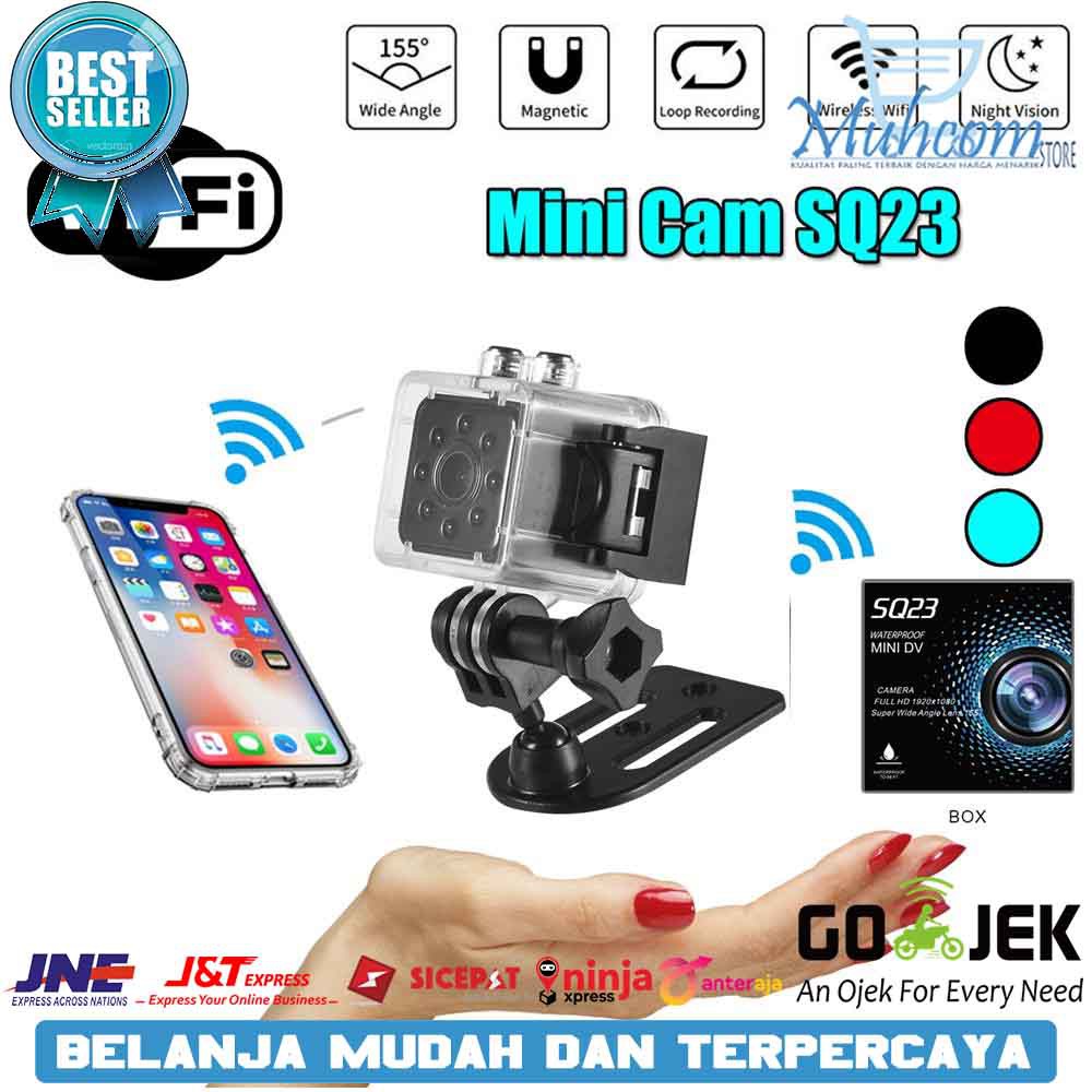 Camera SQ23 WiFi Waterproof 30M Spy Kamera Full HD 1080P Night Vision