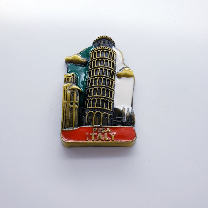 3D LOGAM Souvenir Negara magnet Kulkas Tempelan Italy Pisa