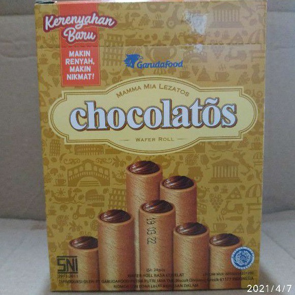 

CHOCOLATOS WAFER ROLL ISI 24@8,5 gr