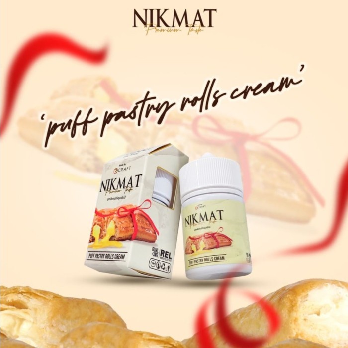 GET IT NOW!!! NIKMAT FREEBASE LIQUID 60ML - PUFF PASTRY ROLL CREAM