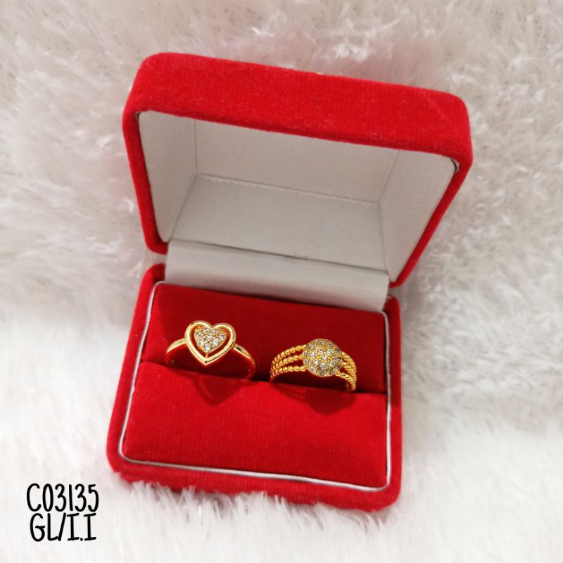 Cincin Fashion rhodium Zircon Gold C03135