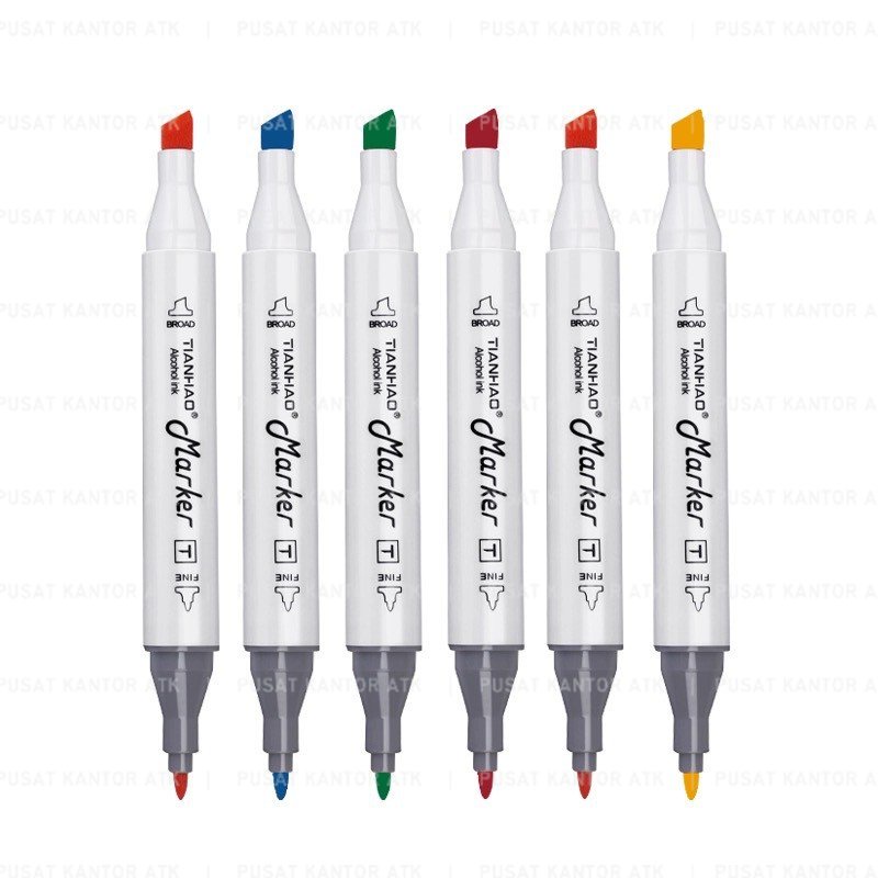 

Terlaris Tianhao Dual Brush Pen Sketch Marker Sketsa Spidol Single Mirip Copic Graphic Art Pewarna Mewarnai