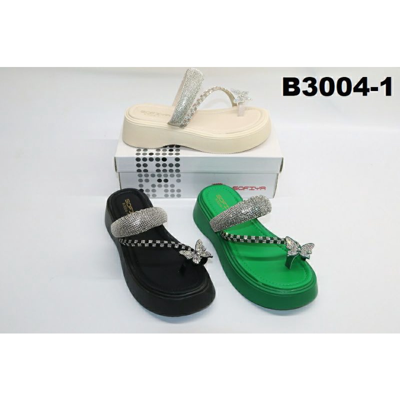SANDAL WEDGES WANITA IMPOR ORIGINAL SOFIYA B3004-1 TERBARU SANDAL JEPIT KUPU2 SOFIYA