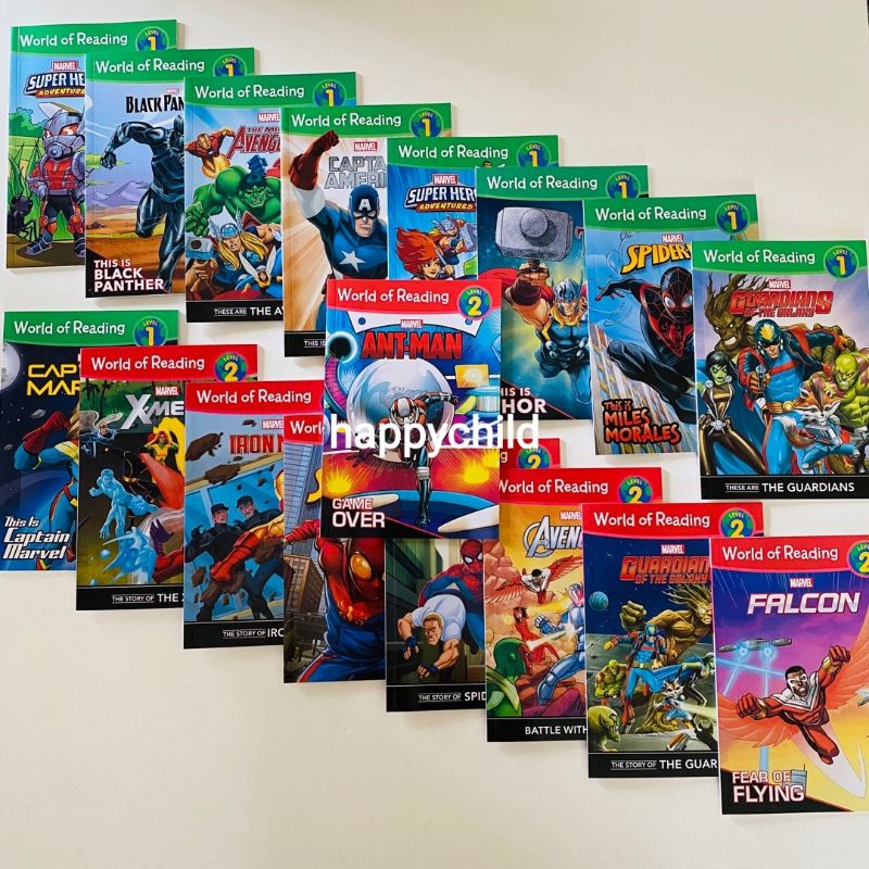 Marvel disney world of reading full color spider Man iron man buku anak buku bacaan happychild