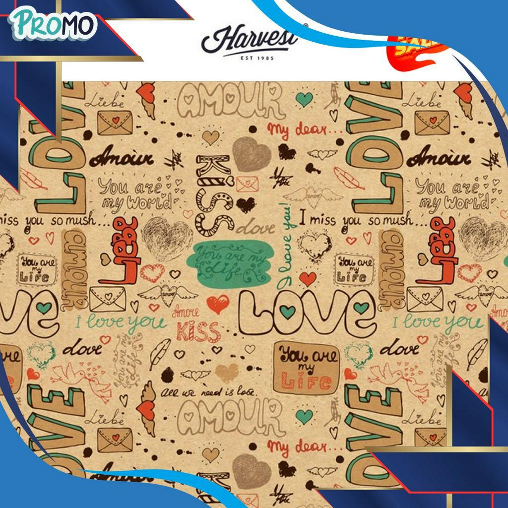 

PALING DIMINATI Kertas Kado Harvest Wrapping Paper Brown Kraft Love