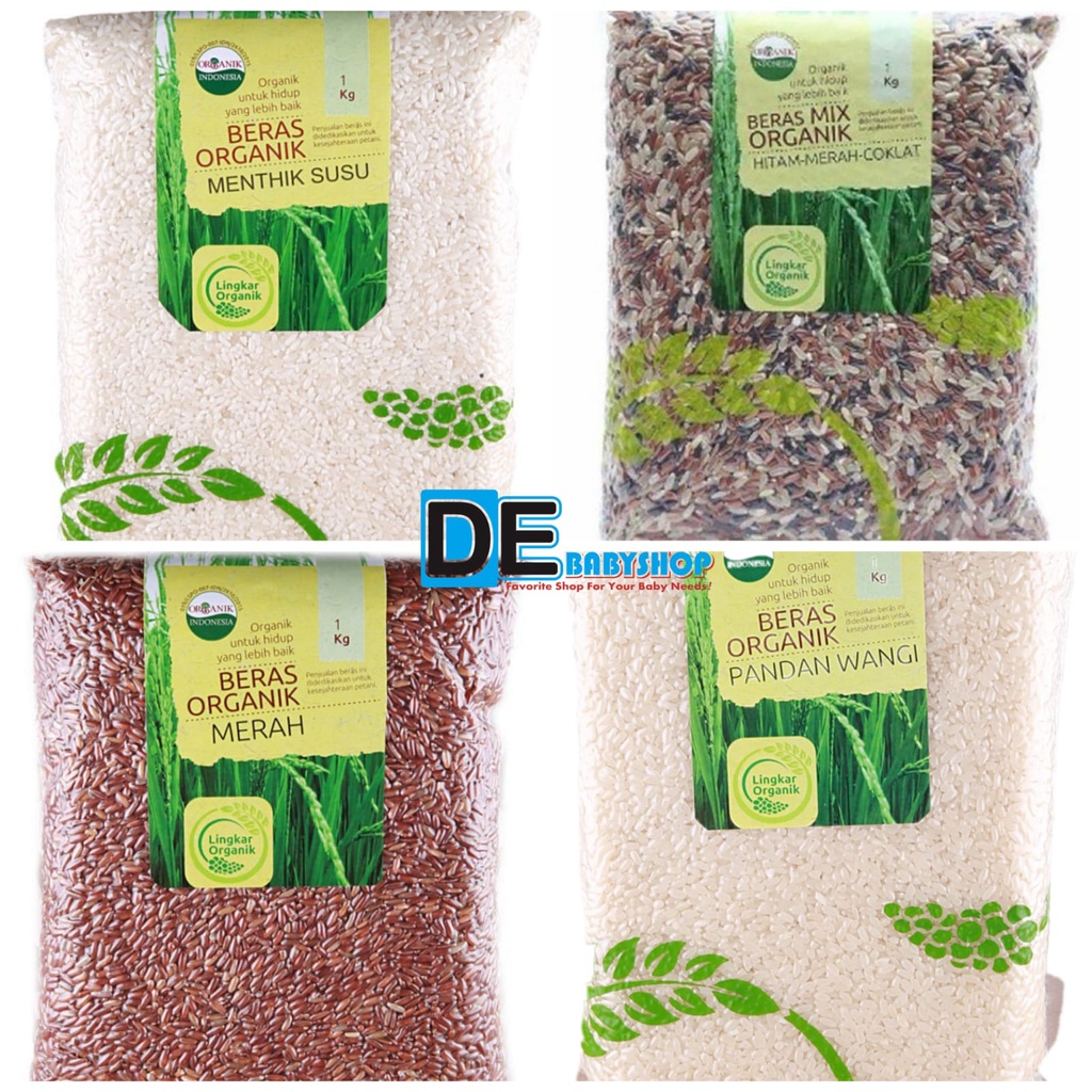 BERAS ORGANIK 1KG MIX MERAH PANDAN WANGI MENTHIK PUTIH HITAM COKLAT LINGKAR ORGANIK BERAS MPASI VACUUM NON VACUUM TAHAN 1 TAHUN