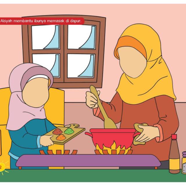  Gambar Ibu Memasak  Kartun Muslim